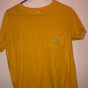 PINK yellow short sleeved tee